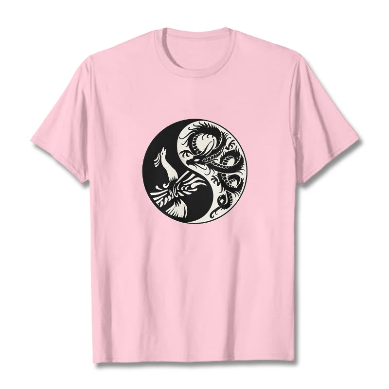 T-shirt en coton Buddha Stones, Phoenix, Yin et Yang - Rose clair - 2XL - image 19