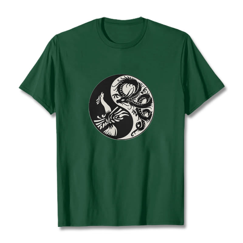 T-shirt en coton Buddha Stones, Phoenix, Yin et Yang - Forêt Verte - 2XL - image 9
