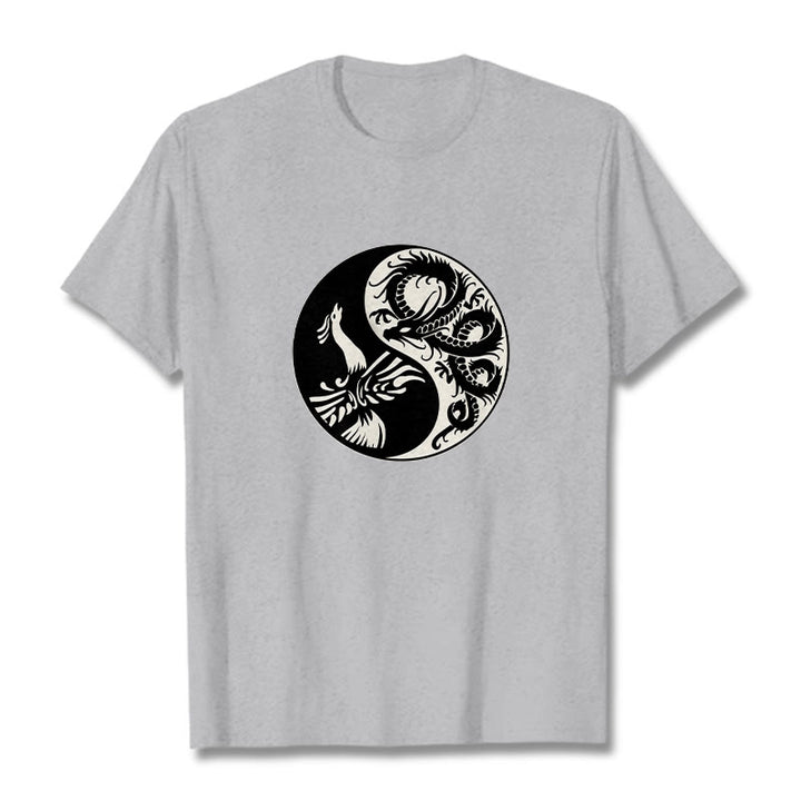 T-shirt en coton Buddha Stones, Phoenix, Yin et Yang - Gris clair - 2XL - image 11