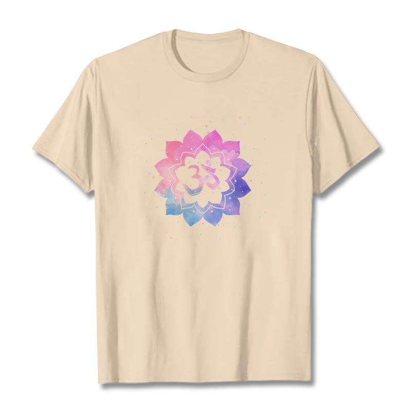 T-shirt en coton avec Buddha Stones Om Lotus coloré - Bisque - 2XL - image 14