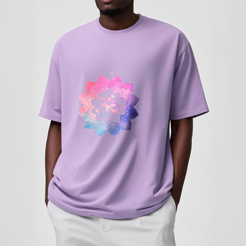 T-shirt en coton avec Buddha Stones Om Lotus coloré - image 10