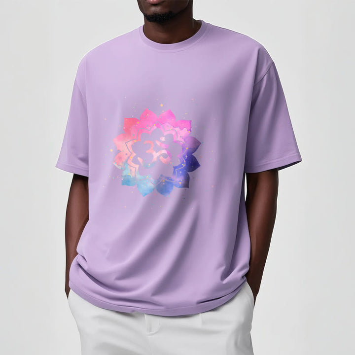 T-shirt en coton avec Buddha Stones Om Lotus coloré - image 10