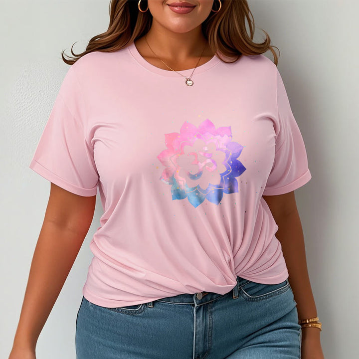 T-shirt en coton avec Buddha Stones Om Lotus coloré - image 13