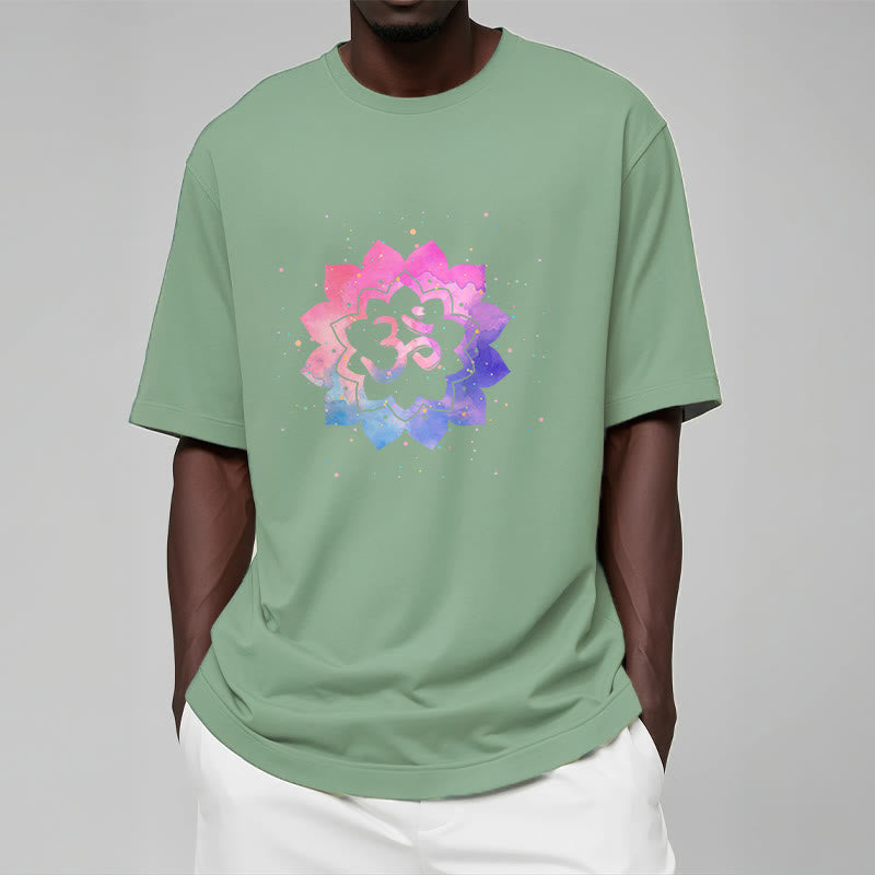 T-shirt en coton avec Buddha Stones Om Lotus coloré - image 20