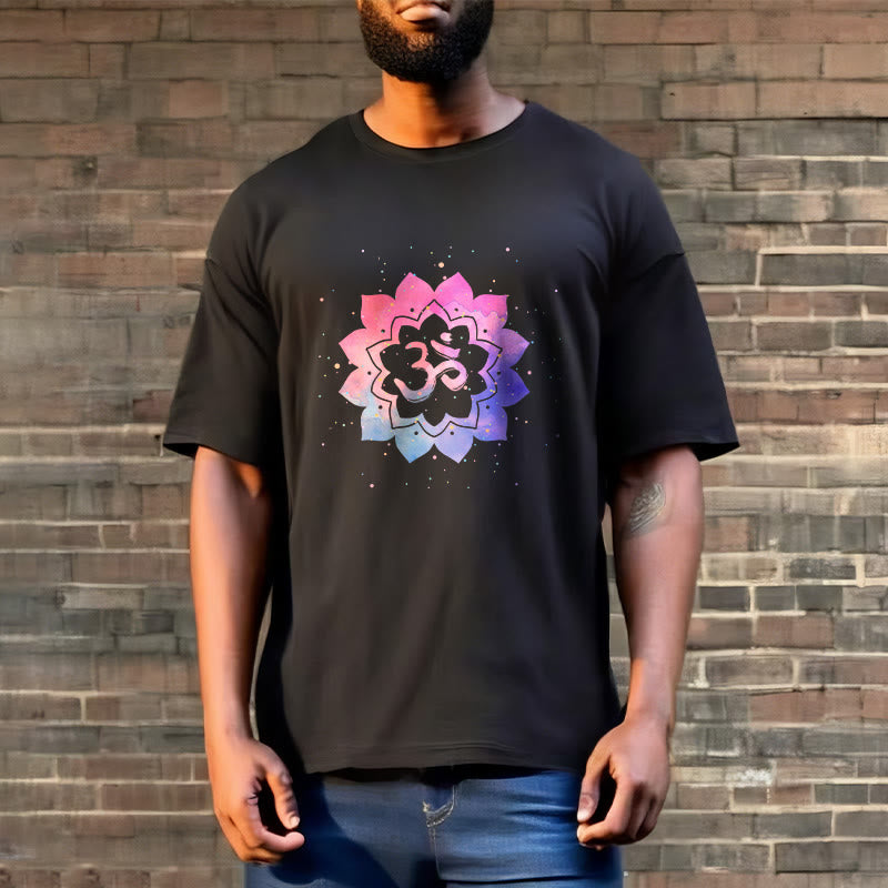 T-shirt en coton avec Buddha Stones Om Lotus coloré - image 8