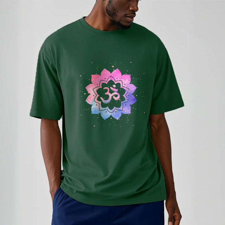 T-shirt en coton avec Buddha Stones Om Lotus coloré - image 18