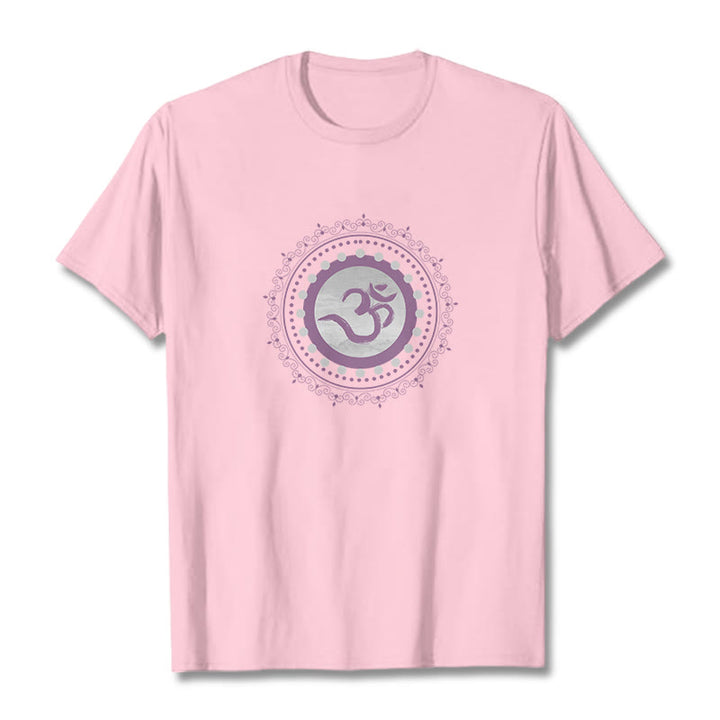 T-shirt en coton à motif mandala avec Buddha Stones - Rose clair - 2XL - image 11