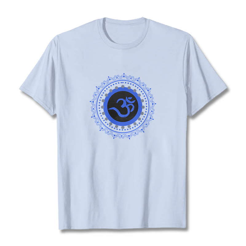 T-shirt en coton à motif mandala avec Buddha Stones - Cyan clair - 2XL - image 10