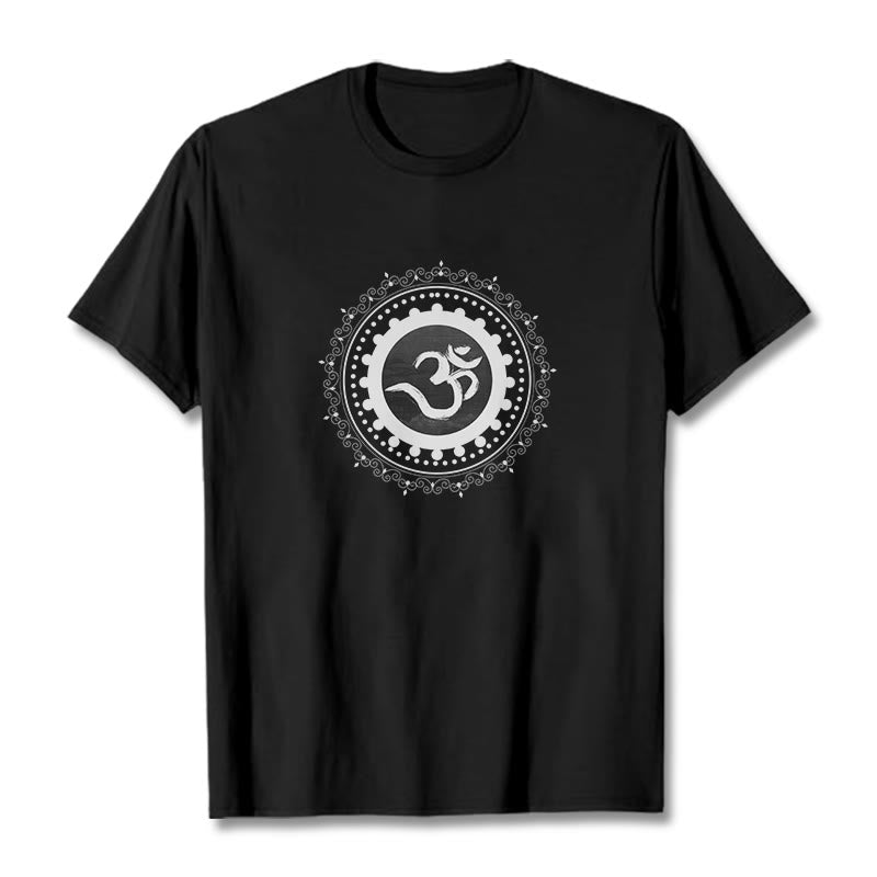 T-shirt en coton à motif mandala avec Buddha Stones - Noir - 2XL - image 4