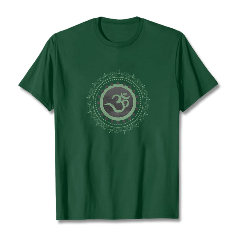 T-shirt en coton à motif mandala avec Buddha Stones - Vert forêt - 2XL - image 16