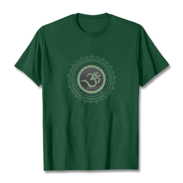 T-shirt en coton à motif mandala avec Buddha Stones - Vert forêt - 2XL - image 16