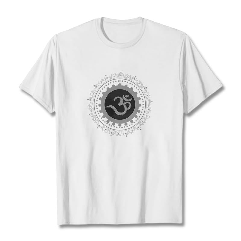 T-shirt en coton à motif mandala avec Buddha Stones - Blanc - 2XL - image 0