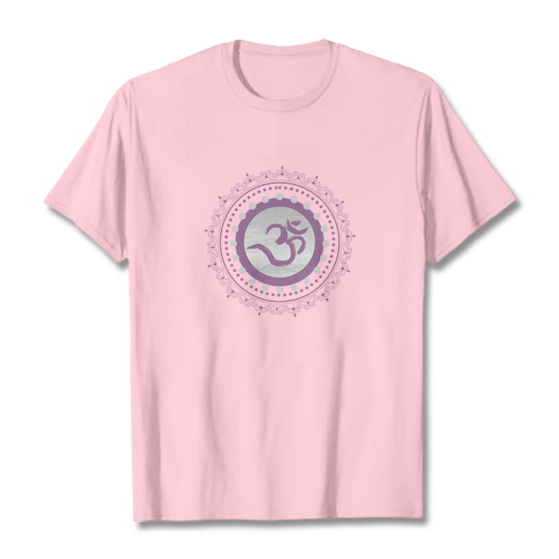 T-shirt en coton à motif mandala avec Buddha Stones - Rose clair - 2XL - image 12