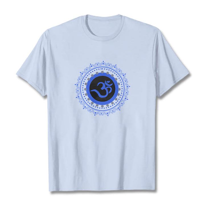 T-shirt en coton à motif mandala avec Buddha Stones - Cyan clair - 2XL - image 11