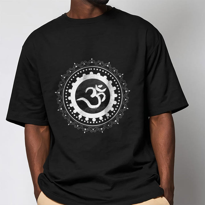 T-shirt en coton à motif mandala avec Buddha Stones - image 7