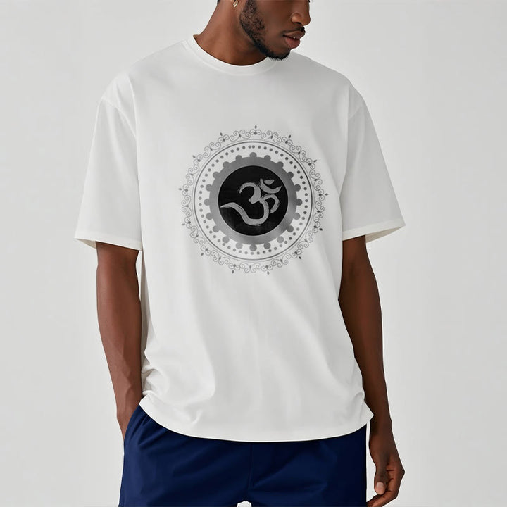 T-shirt en coton à motif mandala avec Buddha Stones - image 3
