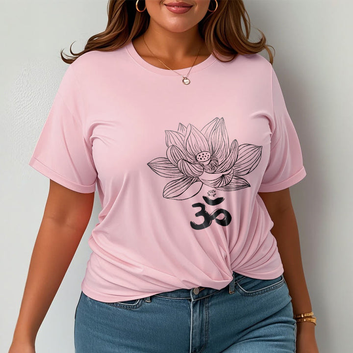 T-shirt en coton avec croquis de Buddha Stones Om Lotus - image 16