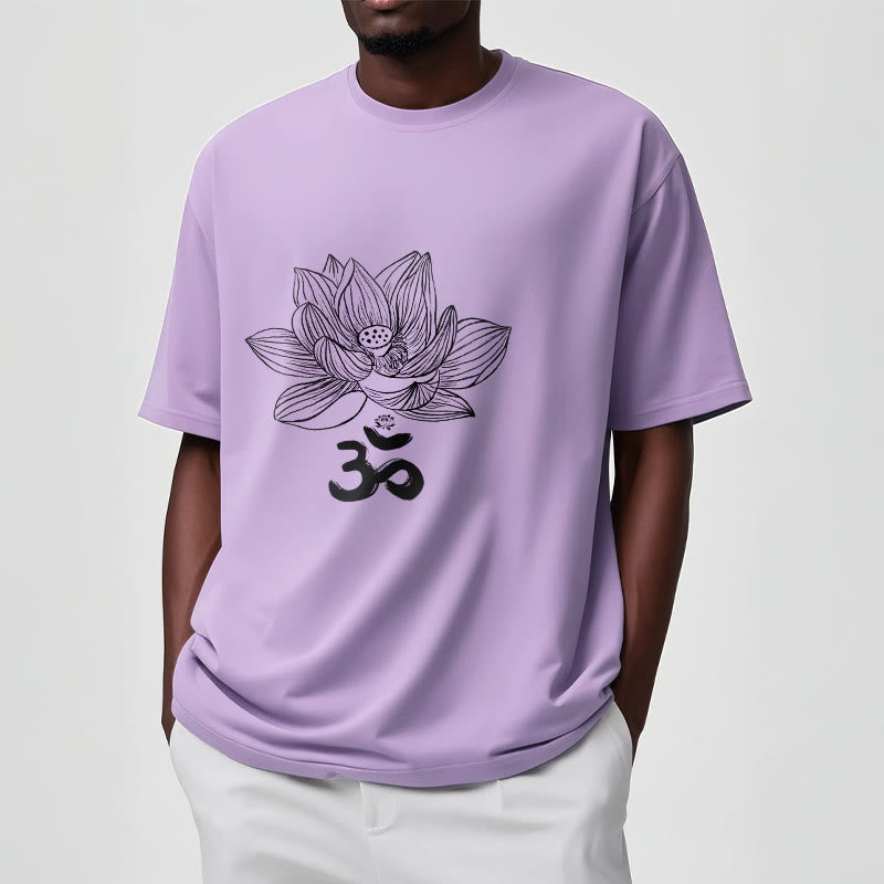 T-shirt en coton avec croquis de Buddha Stones Om Lotus - image 17