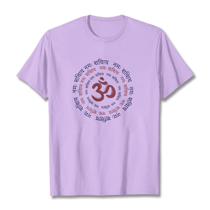 T-shirt en coton avec le personnage du mantra OM de Buddha Stones et le symbole du sanskrit - Prune - 2XL - image 8