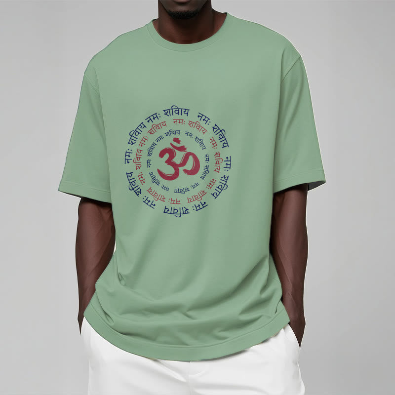 T-shirt en coton avec le personnage du mantra OM de Buddha Stones et le symbole du sanskrit - image 17