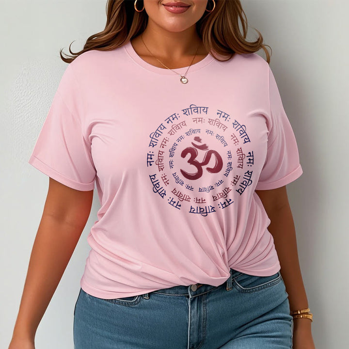 T-shirt en coton avec le personnage du mantra OM de Buddha Stones et le symbole du sanskrit - image 11