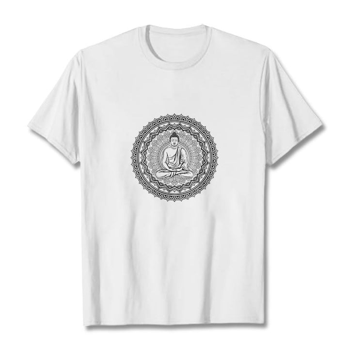 T-shirt en coton avec Buddha Stones et mandala - Blanc - 2XL - image 12