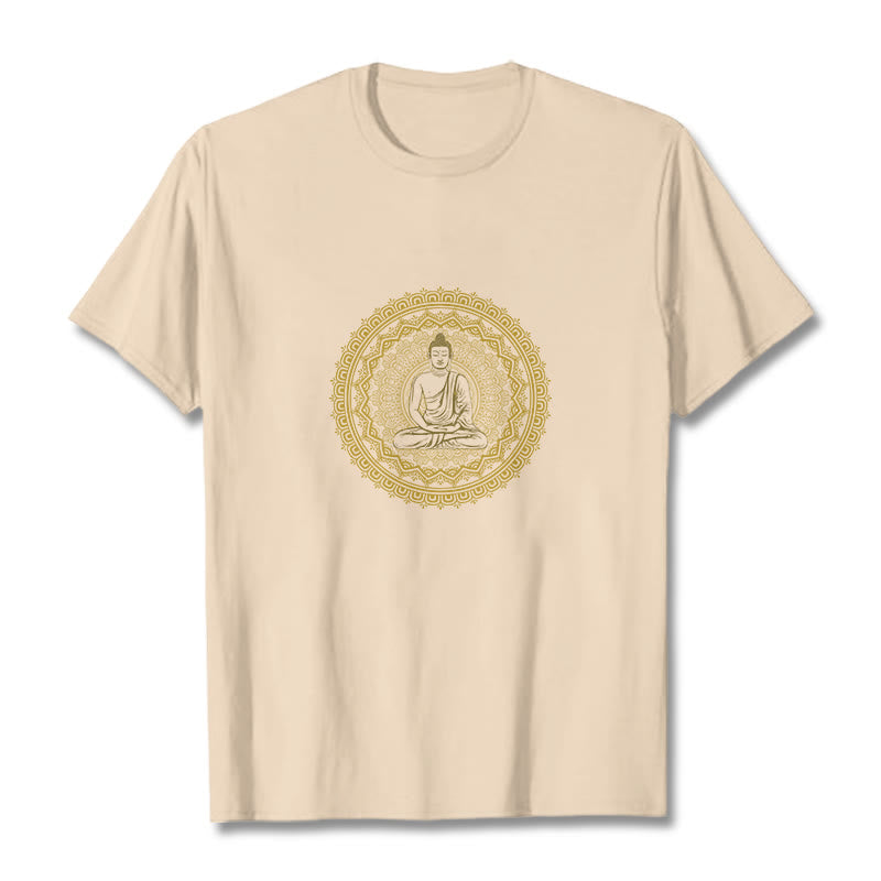 T-shirt en coton avec Buddha Stones et mandala - Bisque - 2XL - image 0