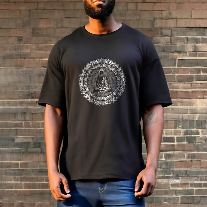 T-shirt en coton avec Buddha Stones et mandala - image 11
