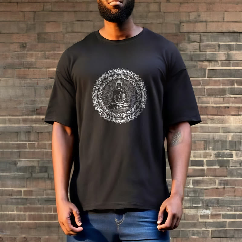 T-shirt en coton avec Buddha Stones et mandala - image 10