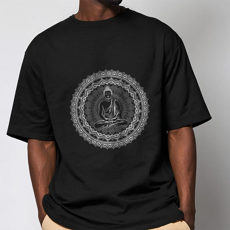 T-shirt en coton avec Buddha Stones et mandala - image 9