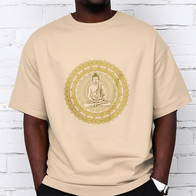 T-shirt en coton avec Buddha Stones et mandala - image 1