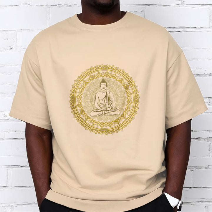 T-shirt en coton avec Buddha Stones et mandala - image 1