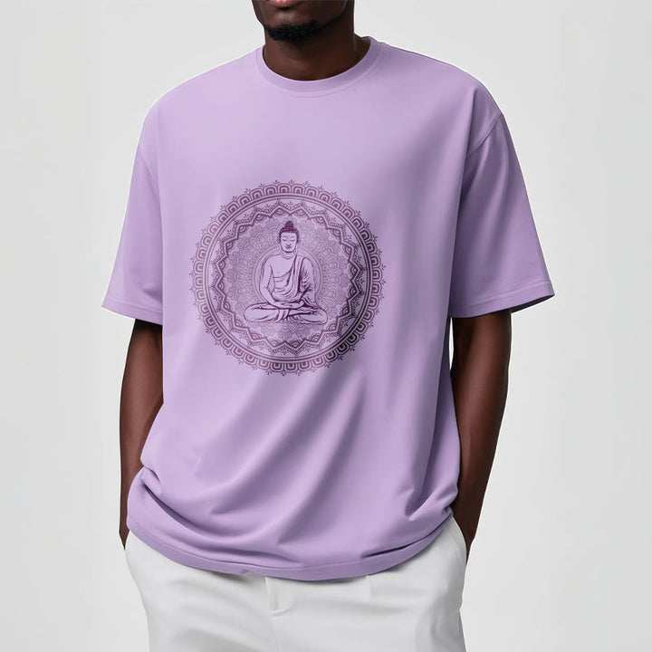 T-shirt en coton avec Buddha Stones et mandala - image 4