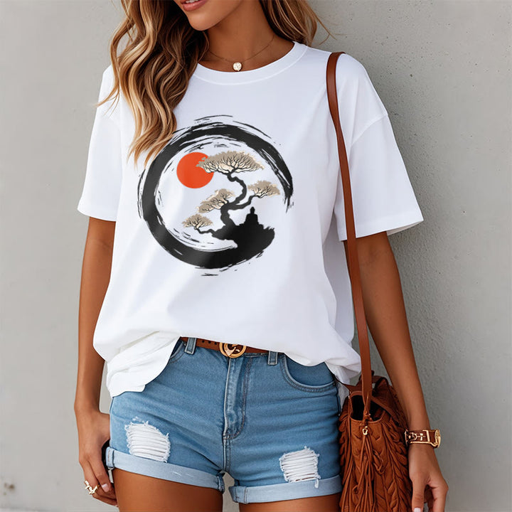 T-shirt Buddha Stones Soleil Rouge Pin Cercle Zen Méditation Bouddha T-shirt - image 7