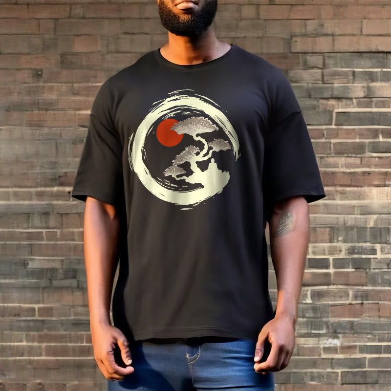 T-shirt Buddha Stones Soleil Rouge Pin Cercle Zen Méditation Bouddha T-shirt - image 4
