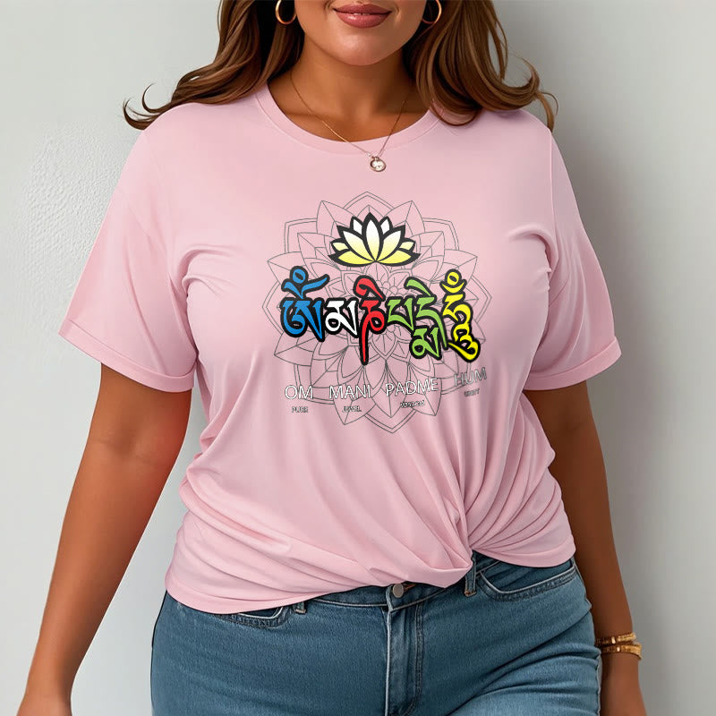 T-shirt Buddha Stones Om Mani Padme Hum Lotus - image 14