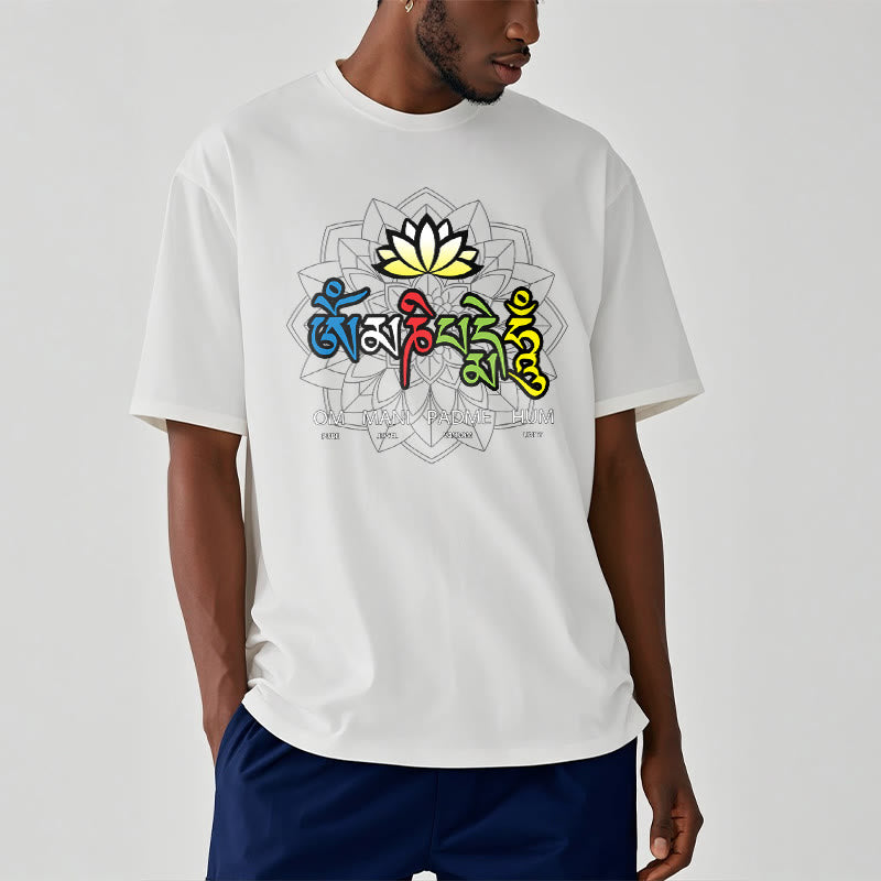 T-shirt Buddha Stones Om Mani Padme Hum Lotus - image 9