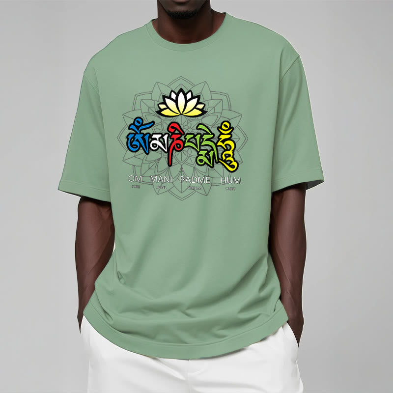 T-shirt Buddha Stones Om Mani Padme Hum Lotus - image 13