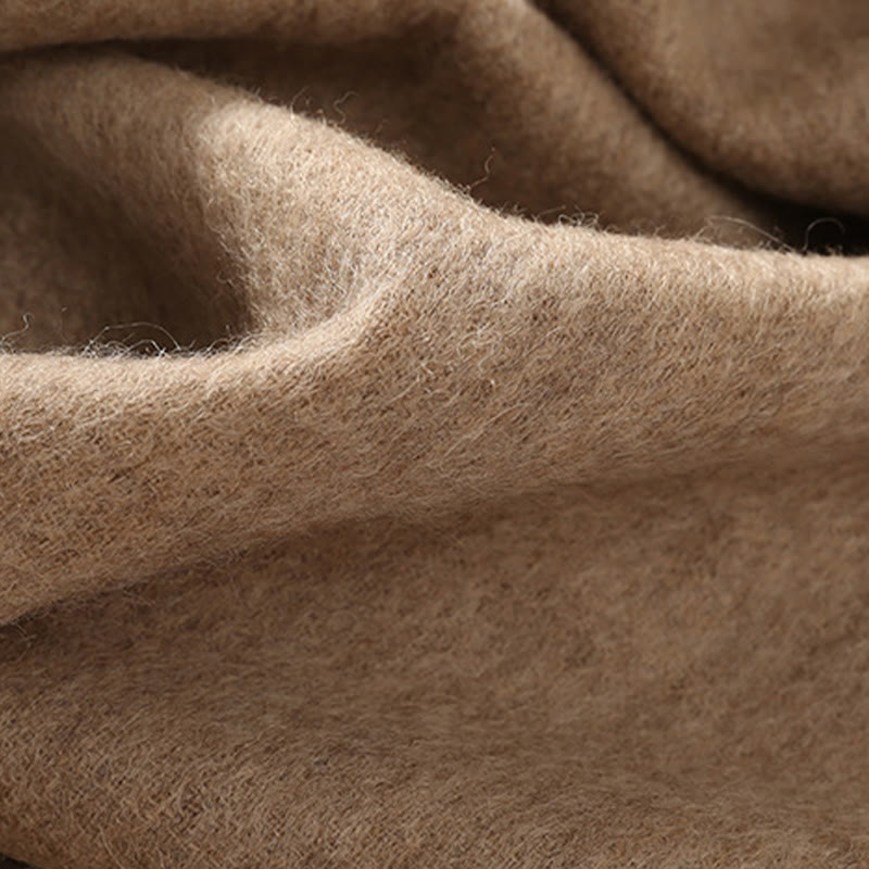 Châle en laine avec Buddha Stones, fleurs blanches et roses, feuilles dorées, broderie à pompon, écharpe de voyage confortable pour l'hiver - image 5