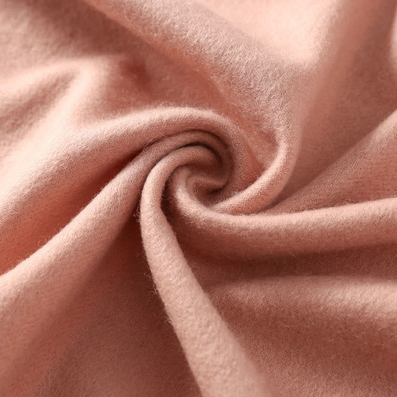 Châle en laine avec Buddha Stones et fleurs rouges, broderie de feuilles, pompon, écharpe de voyage confortable pour l'hiver - image 2