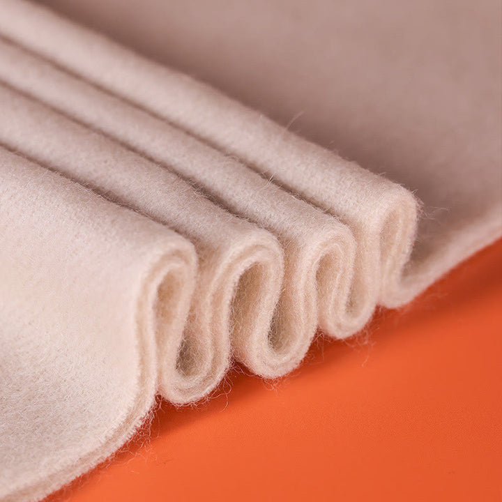 Châle en laine avec Buddha Stones Yulan Magnolia Broderie Pompon Écharpe de voyage confortable d'hiver - image 2