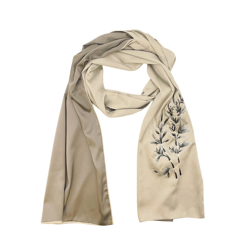 Châle en polyester avec Buddha Stones, papillon Yulan, bambou, pie, broderie Suzhou, écharpe de voyage confortable pour l'hiver - image 6