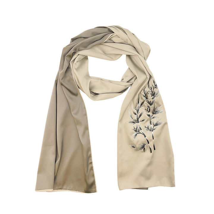 Châle en polyester avec Buddha Stones, papillon Yulan, bambou, pie, broderie Suzhou, écharpe de voyage confortable pour l'hiver - image 6
