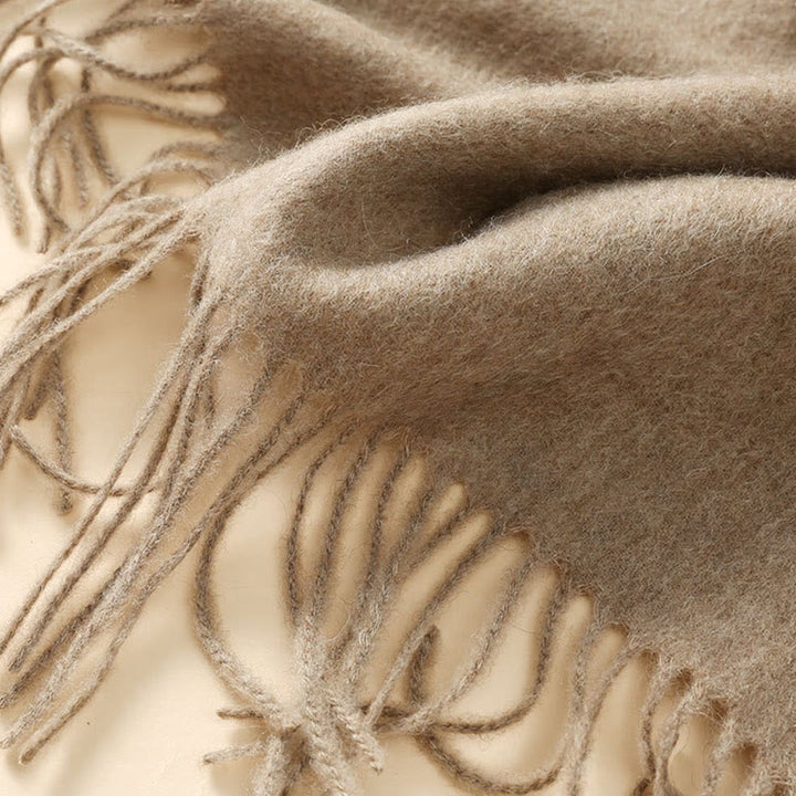 Châle en laine avec Buddha Stones , broderie de fleurs blanches et oranges, pompon, écharpe de voyage confortable pour l'hiver - image 7