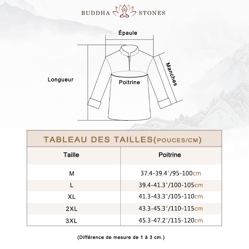 Ensemble de vêtements en coton et lin pour homme Buddha Stones, méditation spirituelle, zen, yoga, prière