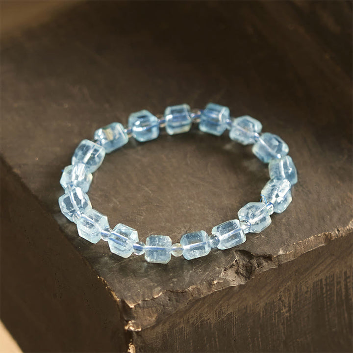Bracelet Buddha Stones avec topaze bleue et clarté