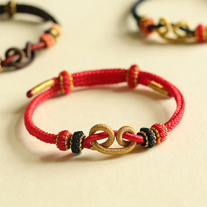 Bracelet de protection tressé à motif de lingot fait main avec Buddha Stones