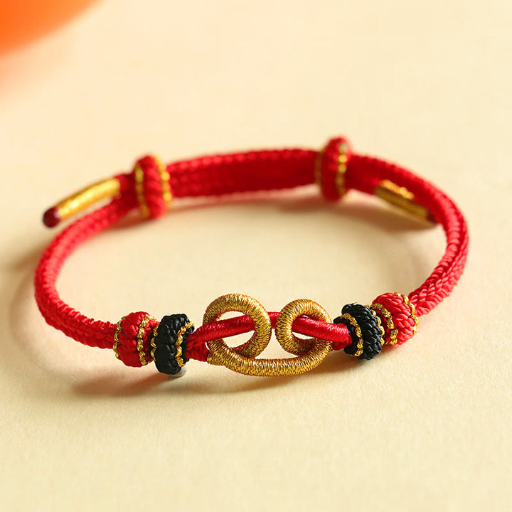 Bracelet de protection tressé à motif de lingot fait main avec Buddha Stones