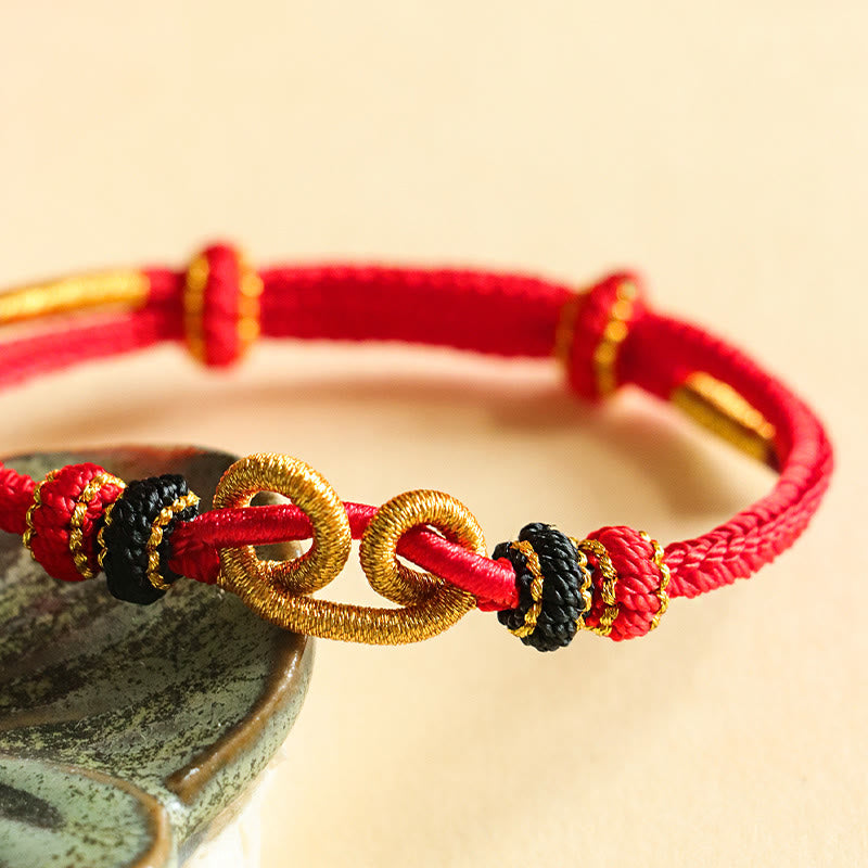 Bracelet de protection tressé à motif de lingot fait main avec Buddha Stones