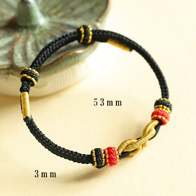 Bracelet de protection tressé à motif de lingot fait main avec Buddha Stones